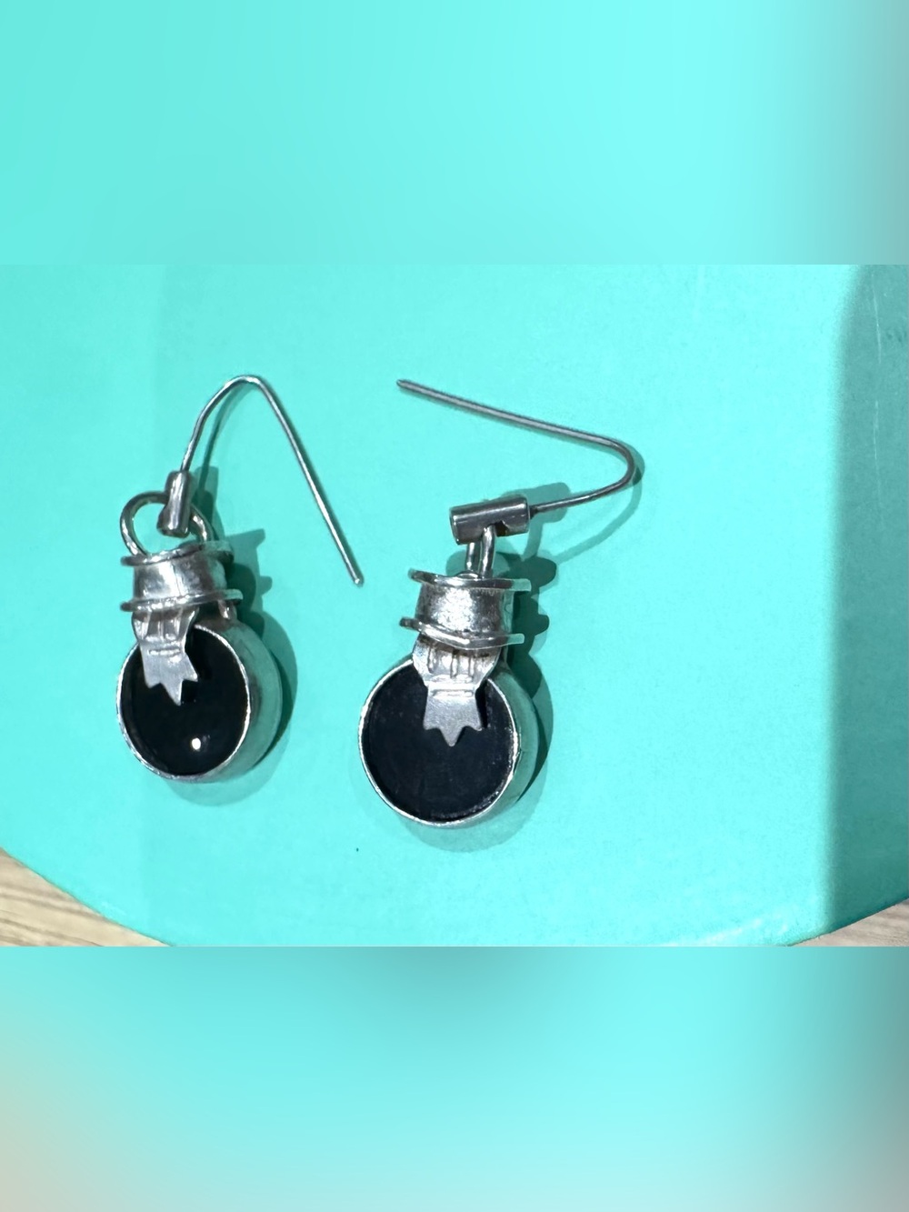 Sterling Silver Black Onyx Drop Earrings